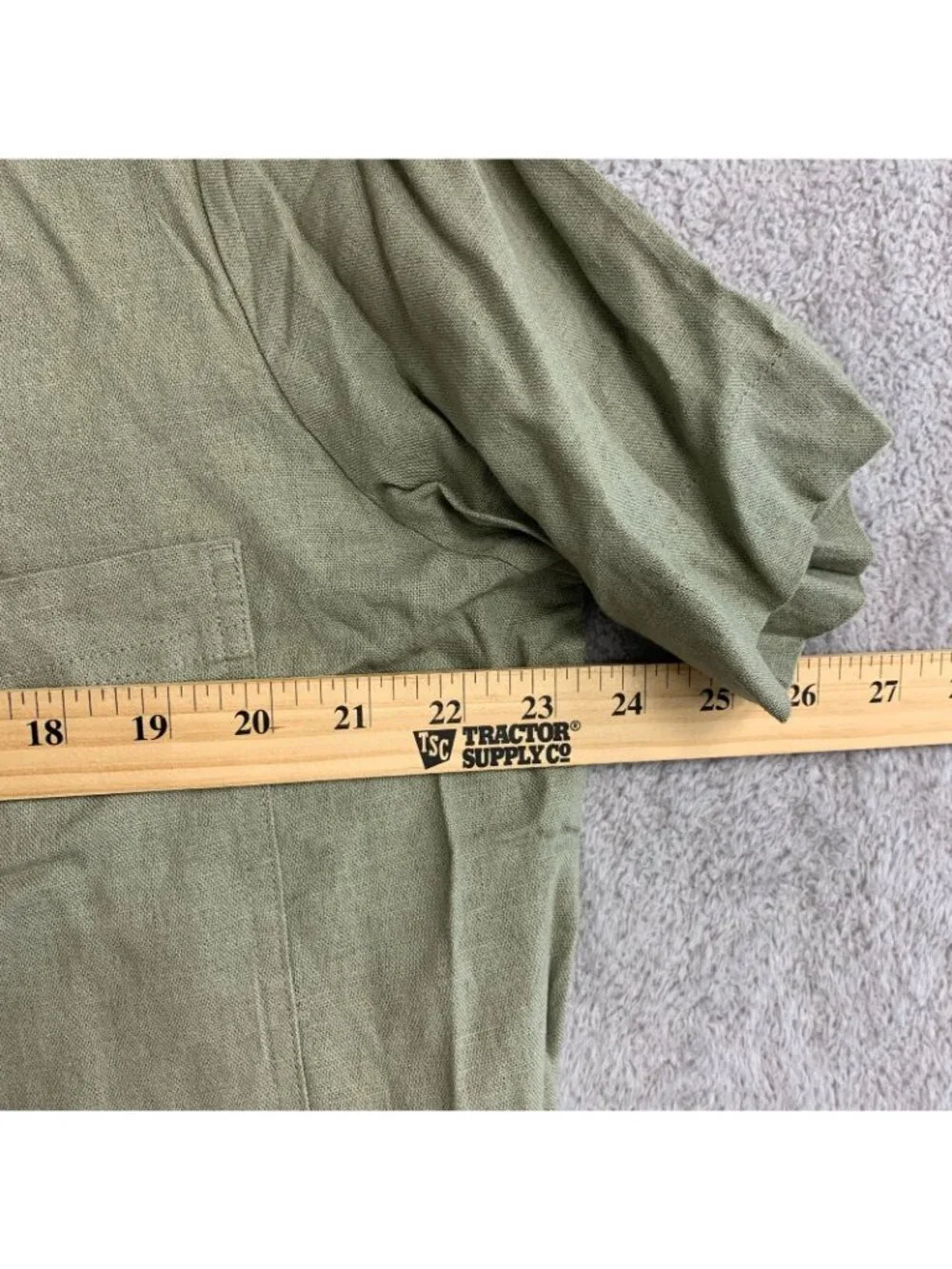 Buffalo David Bitton Women's L Green Button-Up Shirt Linen Blend M1085